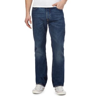 501 mid wash blue straight leg jeans